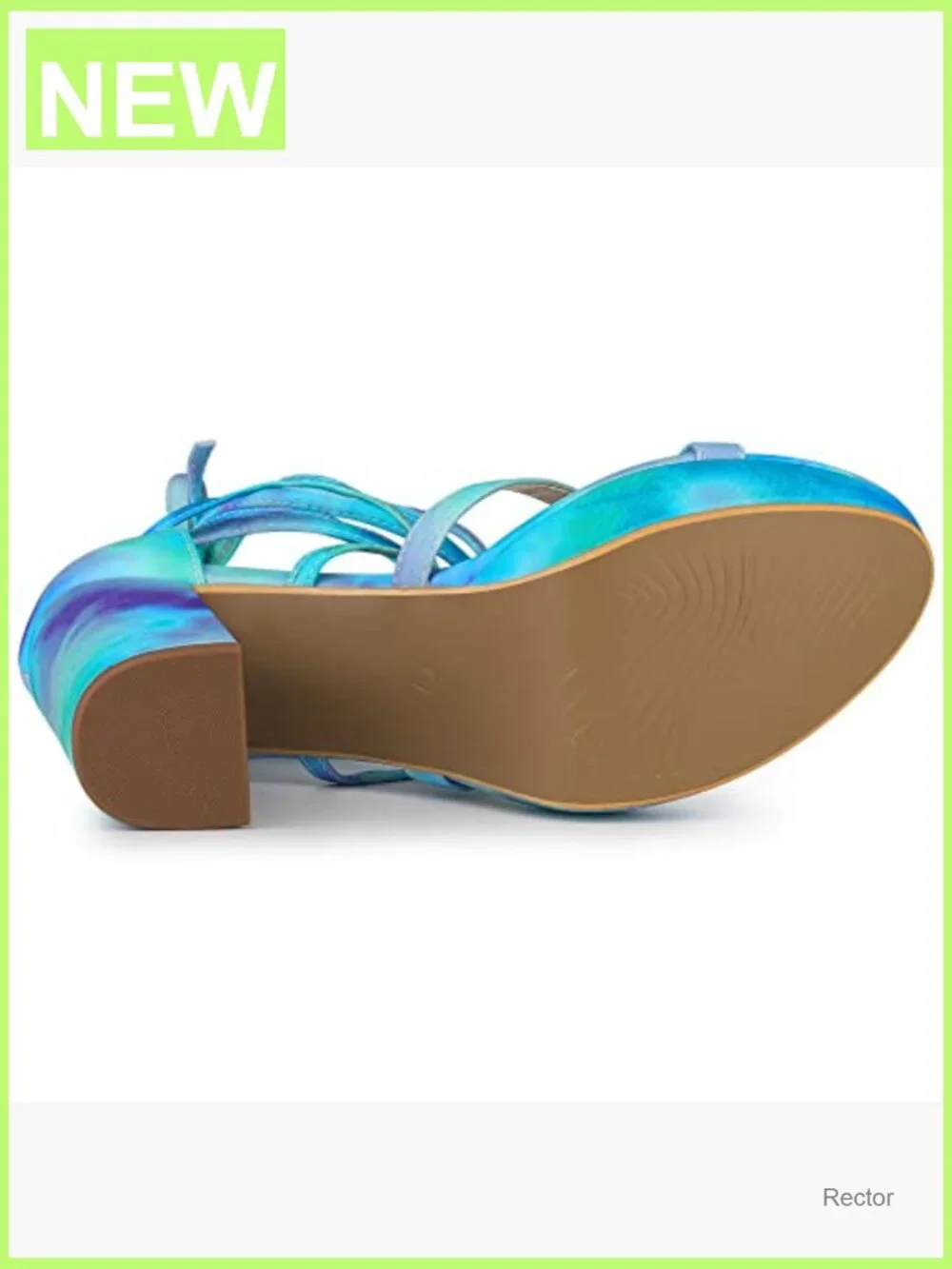Tie Dye Platform Chunky Heel Lace Up Sandals Women's Open Toe